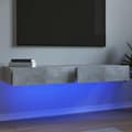 Miniatyrbild 1 av 11: vidaXL TV-bänk med LED-belysning 2 delar betonggrå 60x35x15,5 cm