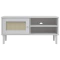 Miniatyrbilde 4 av 10: vidaXL TV-benk SENJA rotting-utseende hvit 106x40x49cm cm heltre furu