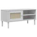 Miniatyrbilde 1 av 10: vidaXL TV-benk SENJA rotting-utseende hvit 106x40x49cm cm heltre furu