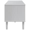Miniatyrbild 6 av 10: vidaXL Tv-bänk SENJA rottinglook vit 158x40x49 cm massiv furu