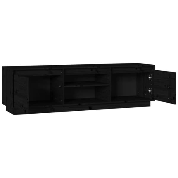 vidaXL TV-benk svart 140x35x40 cm heltre furu