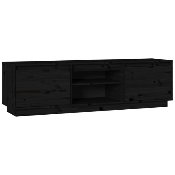 vidaXL TV-benk svart 140x35x40 cm heltre furu
