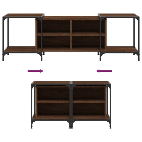vidaXL tv-bord 153x37x50 cm konstrueret træ brun egetræsfarve