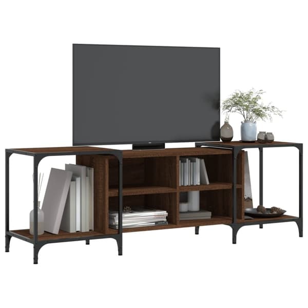 vidaXL tv-bord 153x37x50 cm konstrueret træ brun egetræsfarve