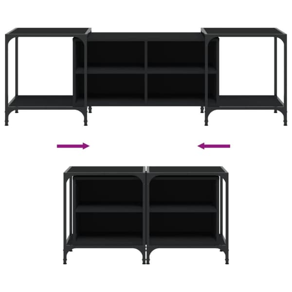 vidaXL Tv-bänk svart 153x37x50 cm konstruerat trä