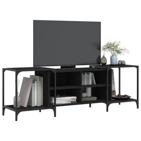vidaXL Tv-bänk svart 153x37x50 cm konstruerat trä