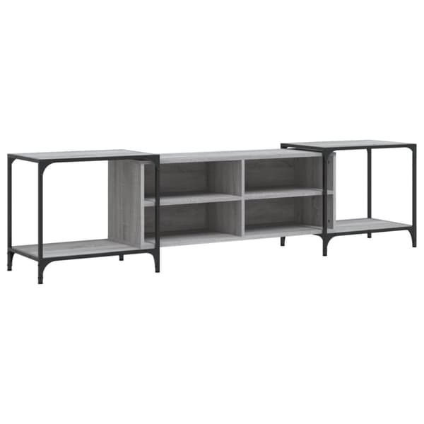 vidaXL tv-bord 203x37x50 cm konstrueret træ grå sonoma-eg