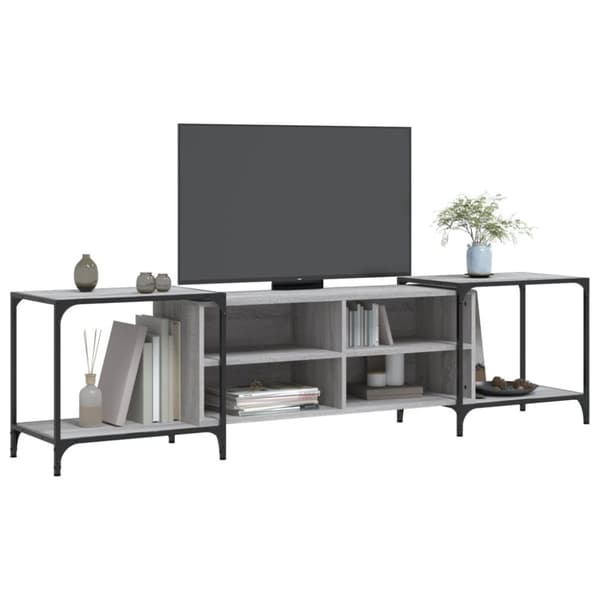 vidaXL Tv-bänk grå sonoma 203x37x50 cm konstruerat trä
