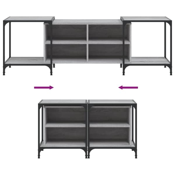 vidaXL TV-benk grå sonoma 153x37x50 cm konstruert tre
