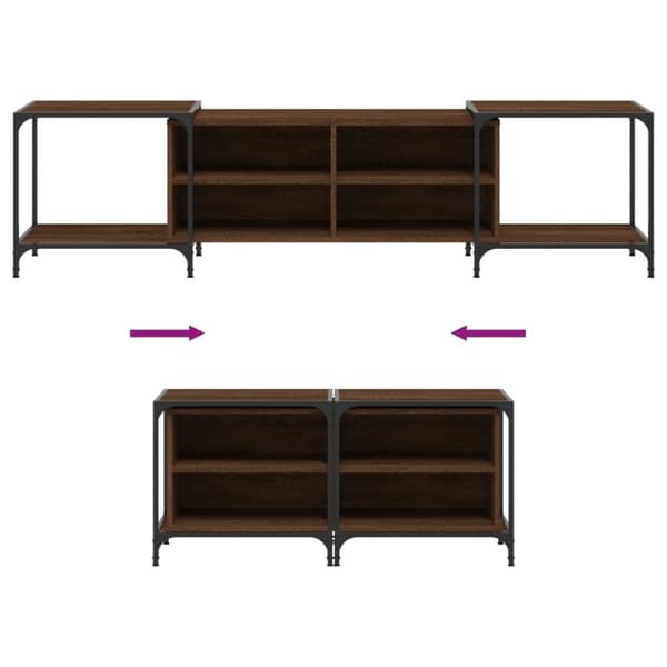 vidaXL TV-taso ruskea tammi 203x37x50 cm tekninen puu