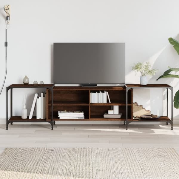 vidaXL TV-taso ruskea tammi 203x37x50 cm tekninen puu