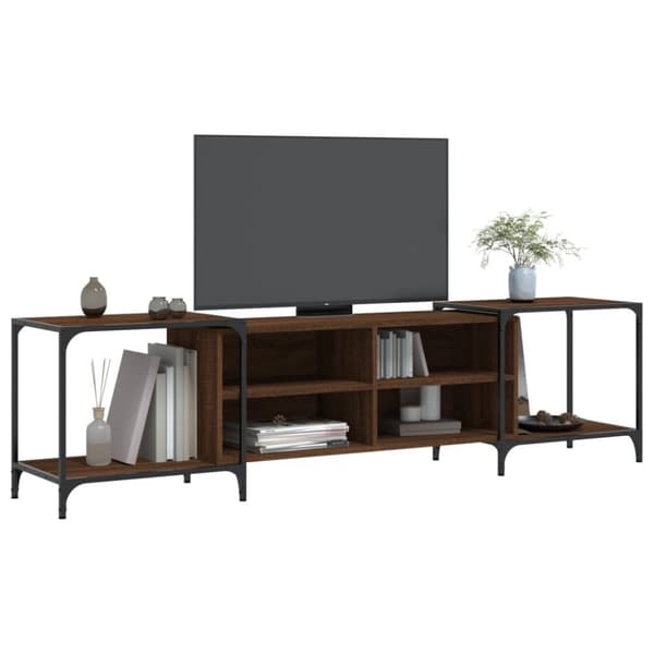 vidaXL TV-taso ruskea tammi 203x37x50 cm tekninen puu