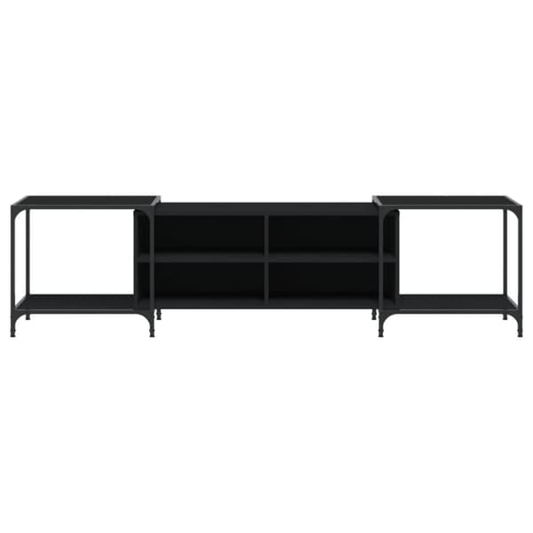 vidaXL tv-bord 203x37x50 cm konstrueret træ sort