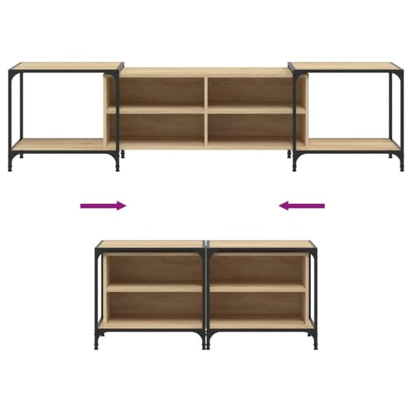 vidaXL Tv-bänk sonoma ek 203x37x50 cm konstruerat trä