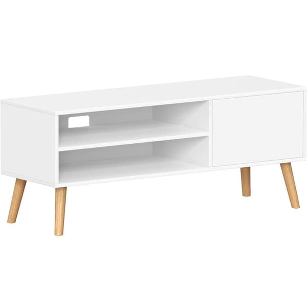 VASAGLE TV skab, Lowboard tv skab til tv op til 55 tommer 120 cm lang, hvid
