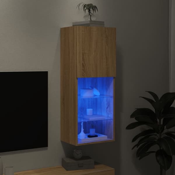 vidaXL TV-kaappi LED-valoilla Sonoma-tammi 40,5x30x102 cm