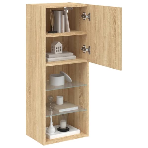 vidaXL TV-kaappi LED-valoilla Sonoma-tammi 40,5x30x102 cm