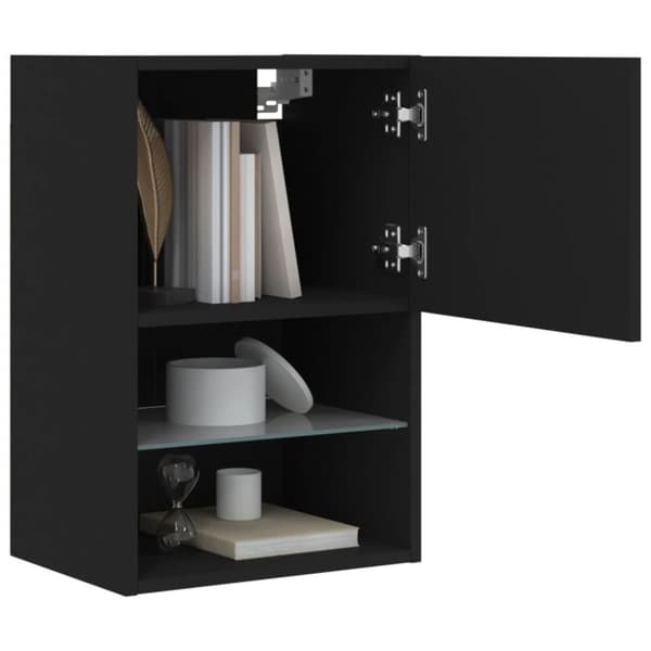 vidaXL TV-benker med LED-lys 2 stk svart 40,5x30x60 cm