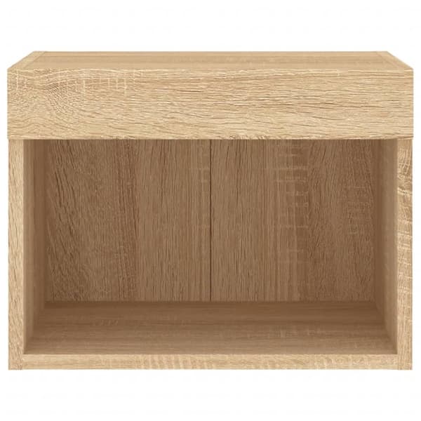 vidaXL Väggmonterade sängbord med LED-lampor 2 st sonoma-ek