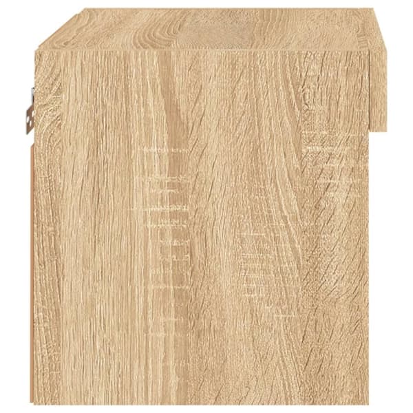 vidaXL Väggmonterade sängbord med LED-lampor 2 st sonoma-ek