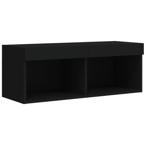 vidaXL Tv-bänk med LED-belysning svart 80x30x30 cm