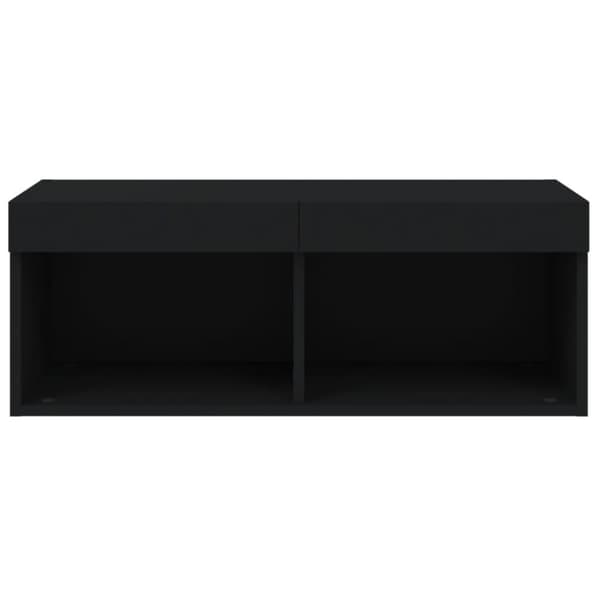vidaXL Tv-bänk med LED-belysning svart 80x30x30 cm