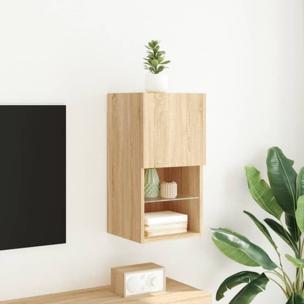 vidaXL TV-kaappi LED-valoilla Sonoma-tammi 30,5x30x60 cm