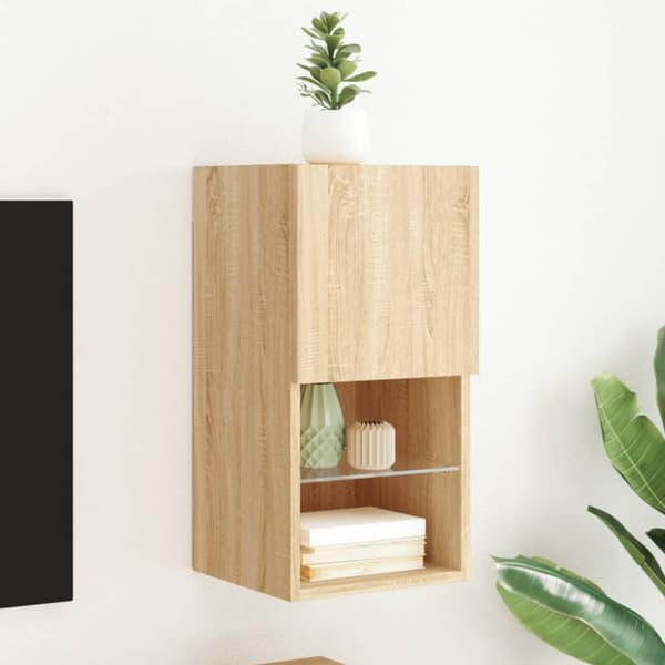 vidaXL TV-kaappi LED-valoilla Sonoma-tammi 30,5x30x60 cm