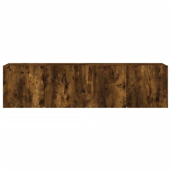 vidaXL Väggmonterad tv-bänk 2 st rökfärgad ek 80x30x41 cm