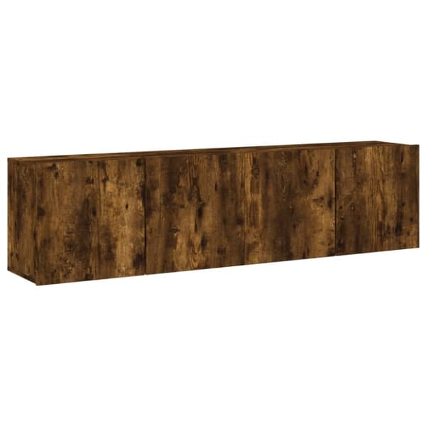 vidaXL Väggmonterad tv-bänk 2 st rökfärgad ek 80x30x41 cm