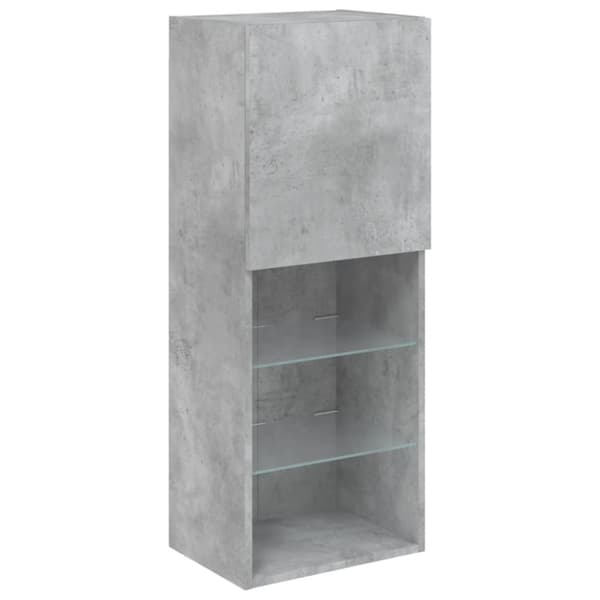 vidaXL Tv-bänk med LED-belysning betonggrå 40,5x30x102 cm