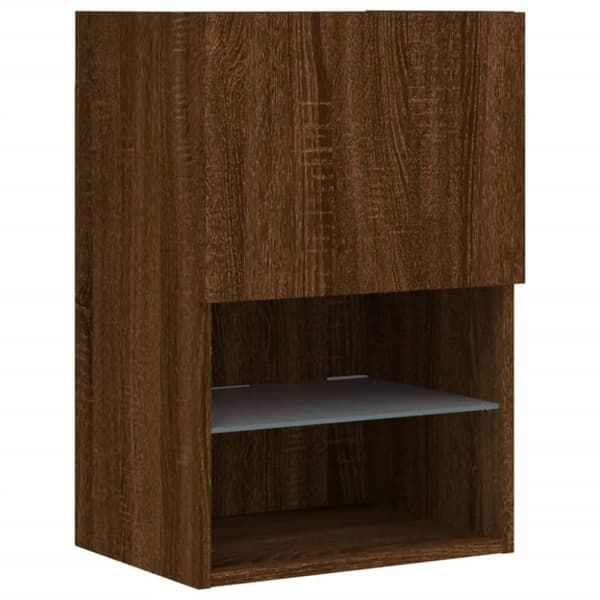 vidaXL TV-benk med LED-lys brun eik 40,5x30x60 cm