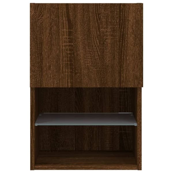 vidaXL TV-benk med LED-lys brun eik 40,5x30x60 cm