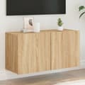 Miniatyrbilde 11 av 11: vidaXL Veggmontert TV-benk sonoma eik 80x30x41 cm