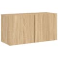 Miniatyrbilde 1 av 11: vidaXL Veggmontert TV-benk sonoma eik 80x30x41 cm