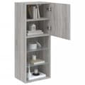 Pikkukuva 6 / 11: vidaXL TV-kaappi LED-valoilla harmaa Sonoma 40,5x30x102 cm
