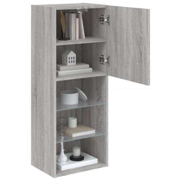 vidaXL TV-kaappi LED-valoilla harmaa Sonoma 40,5x30x102 cm