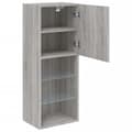 Pikkukuva 8 / 11: vidaXL TV-kaappi LED-valoilla harmaa Sonoma 40,5x30x102 cm
