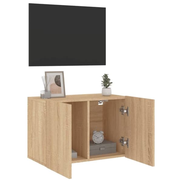 vidaXL Veggmontert TV-benk sonoma eik 60x30x41 cm