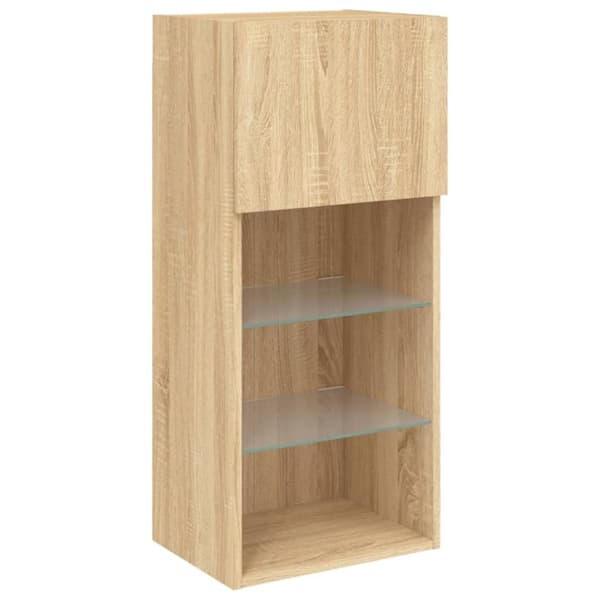 vidaXL TV-benk med LED-lys sonoma eik 40,5x30x90 cm