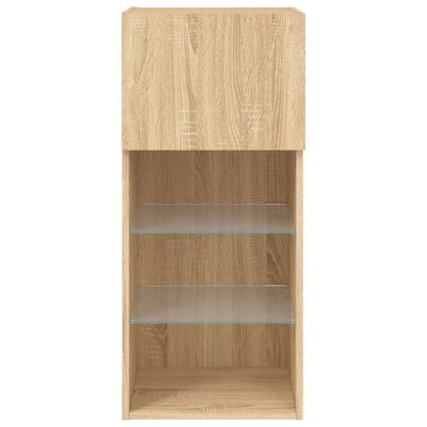 vidaXL TV-benk med LED-lys sonoma eik 40,5x30x90 cm