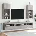 Miniatyrbild 3 av 11: vidaXL Tv-bänk med LED-belysning grå sonoma 40,5x30x90 cm