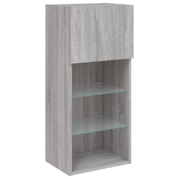 vidaXL Tv-bänk med LED-belysning grå sonoma 40,5x30x90 cm