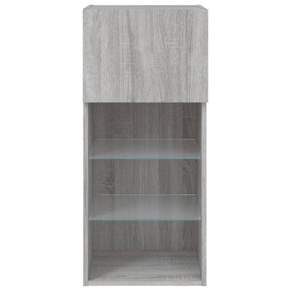 vidaXL Tv-bänk med LED-belysning grå sonoma 40,5x30x90 cm