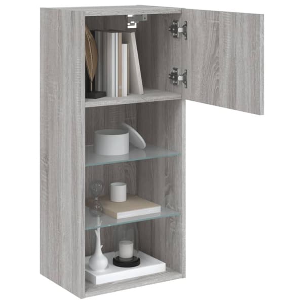 vidaXL tv-bord med LED-lys 40,5x30x90 cm grå sonoma-eg