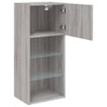 Miniatyrbillede 8 af 11: vidaXL tv-bord med LED-lys 40,5x30x90 cm grå sonoma-eg