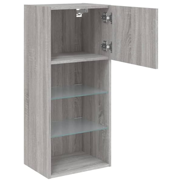 vidaXL tv-bord med LED-lys 40,5x30x90 cm grå sonoma-eg