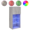 Miniatyrbillede 2 af 11: vidaXL tv-bord med LED-lys 40,5x30x90 cm grå sonoma-eg