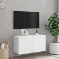 Miniatyrbilde 2 av 11: vidaXL Vegghengt TV-benk hvit 80x30x41 cm