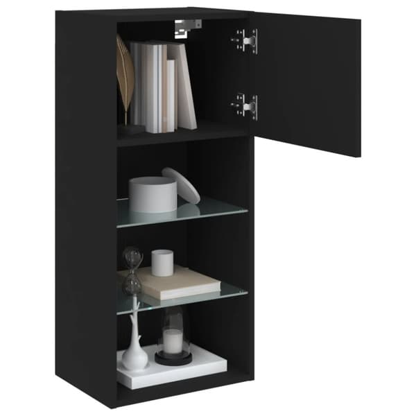 vidaXL TV-benk med LED-lys svart 40,5x30x90 cm